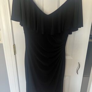Ralph Lauren Black Off-Shoulder Midi Dress